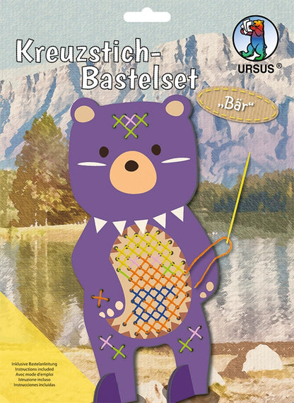 Kit de broderie au point de croix — Ours 🐻 Dès 5 ans