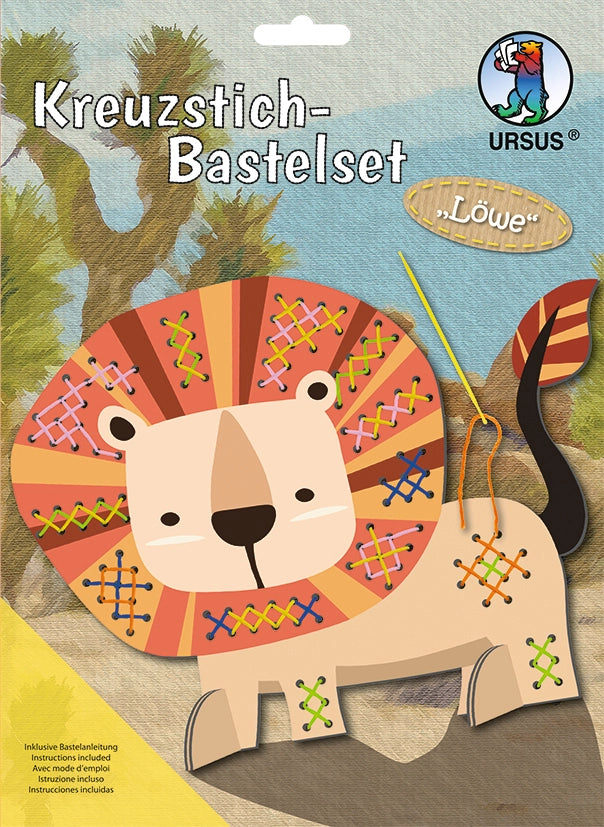 Kit de broderie au point de croix —  Lion 🦁 Dès 5 ans