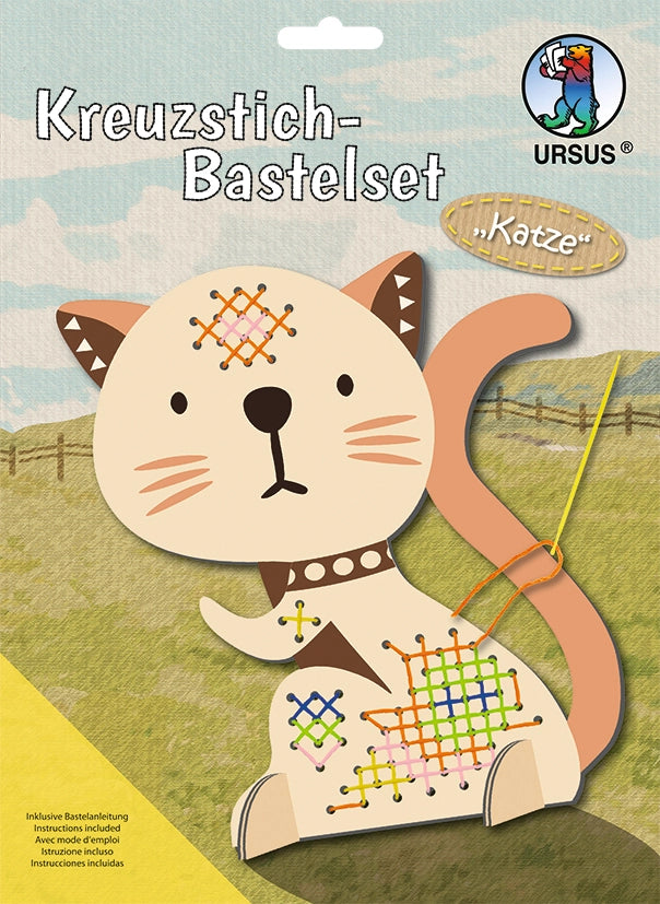 Kit de broderie au point de croix — Chat 🐱 Dès 5 ans