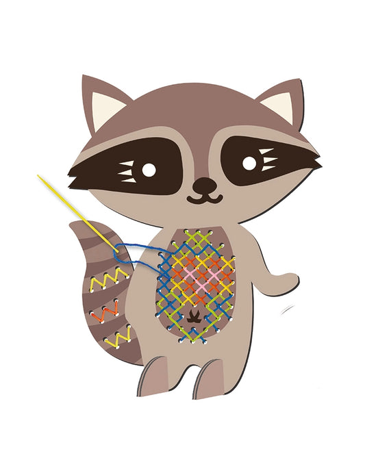 Kit de broderie au point de croix — Raton Laveur 🦝 Dès 5 ans