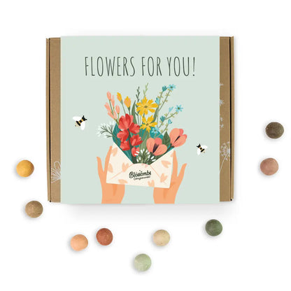 Coffret « Des fleurs pour toi » — 9 Bombes de Graines Colorées