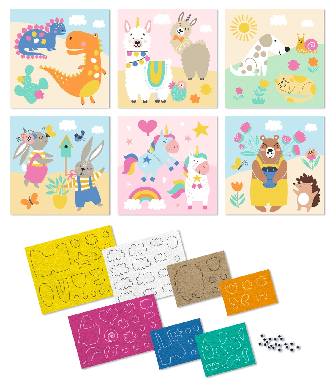 Kit de création d'images en feutrine — Happy Friends 🌈 - Dès 4 ans