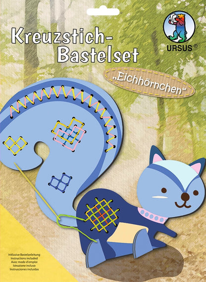 Kit de broderie au point de croix — Écureuil 🐿️ Dès 5 ans