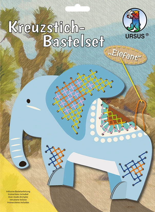 Kit de broderie au point de croix —  Éléphant 🐘 Dès 5 ans