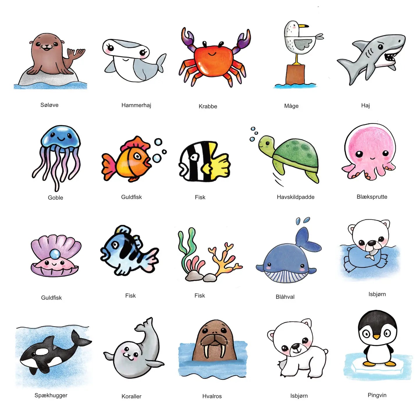 Guides de dessin - Skal vi tegne? - Animaux marins - Dès 6 ans