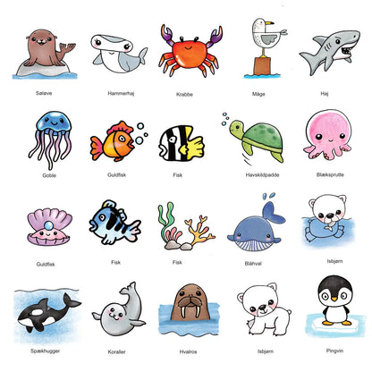 Guides de dessin - Skal vi tegne? - Animaux marins - Dès 6 ans