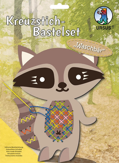 Kit de broderie au point de croix — Raton Laveur 🦝 Dès 5 ans